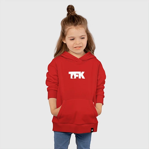 Детская толстовка-худи TFK: White Logo / Красный – фото 4