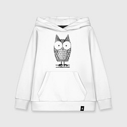 Толстовка детская хлопковая Owl grafic, цвет: белый