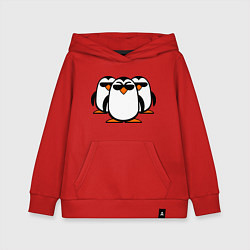 Толстовка детская хлопковая Банда пингвинов, цвет: красный
