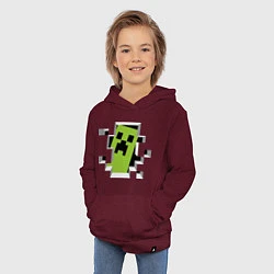 Толстовка детская хлопковая Crash Minecraft, цвет: меланж-бордовый — фото 2