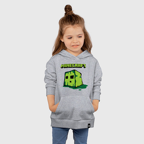Детская толстовка-худи Minecraft Creeper / Меланж – фото 4
