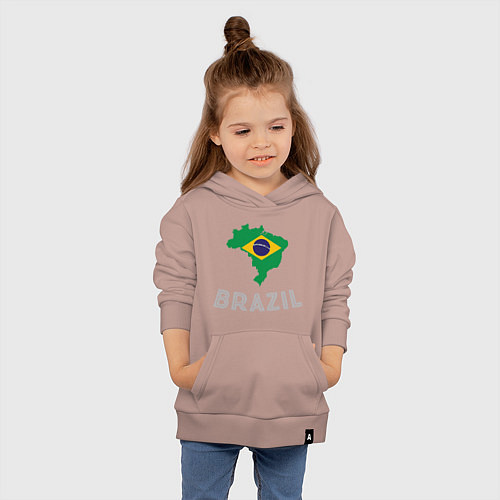 Детская толстовка-худи Brazil Country / Пыльно-розовый – фото 4