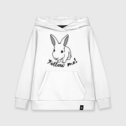 Толстовка детская хлопковая Rabbit: follow me, цвет: белый