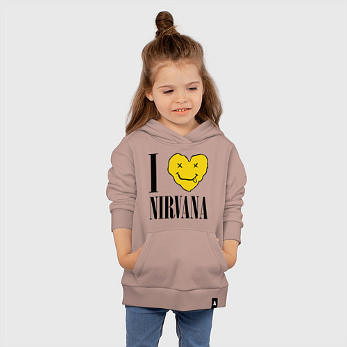 Детская толстовка-худи I love Nirvana / Пыльно-розовый – фото 4