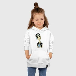Толстовка детская хлопковая Скелет в кепке, цвет: белый — фото 2