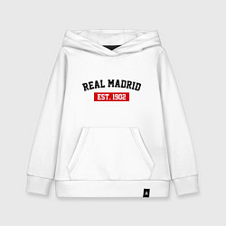 Толстовка детская хлопковая FC Real Madrid Est. 1902, цвет: белый