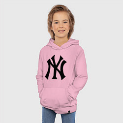 Толстовка детская хлопковая New York Yankees, цвет: светло-розовый — фото 2