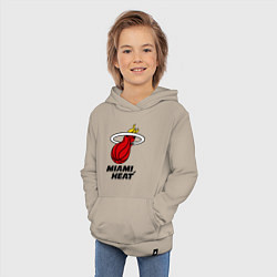 Толстовка детская хлопковая Miami Heat-logo, цвет: миндальный — фото 2