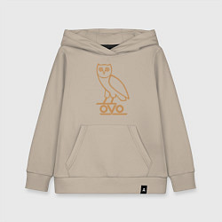 Толстовка детская хлопковая OVO Owl, цвет: миндальный