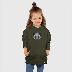 Толстовка детская хлопковая Тату-панда, цвет: хаки — фото 2
