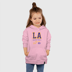 Толстовка детская хлопковая Lebron 23: Los Angeles, цвет: светло-розовый — фото 2