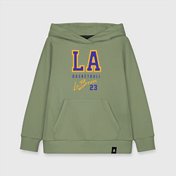 Толстовка детская хлопковая Lebron 23: Los Angeles, цвет: авокадо