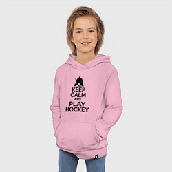 Толстовка детская хлопковая Keep Calm & Play Hockey, цвет: светло-розовый — фото 2