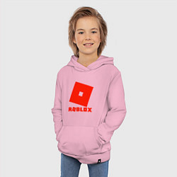 Толстовка детская хлопковая Roblox Logo, цвет: светло-розовый — фото 2