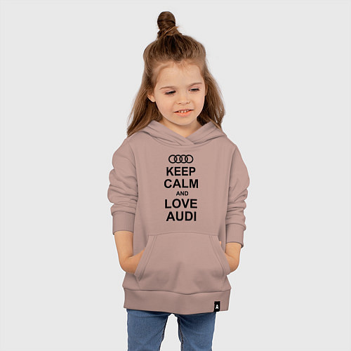 Детская толстовка-худи Keep Calm & Love Audi / Пыльно-розовый – фото 4