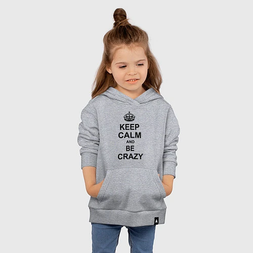 Детская толстовка-худи Keep Calm & Be Crazy / Меланж – фото 4