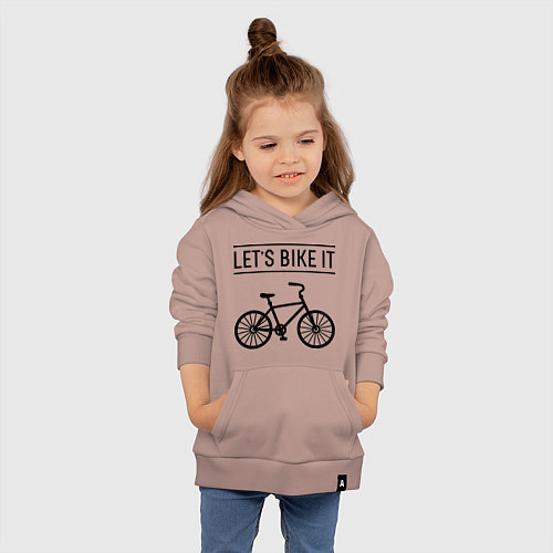 Детская толстовка-худи Lets bike it / Пыльно-розовый – фото 4