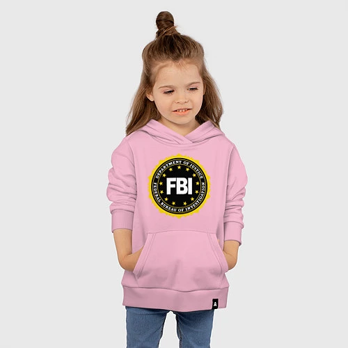 Детская толстовка-худи FBI Departament / Светло-розовый – фото 4