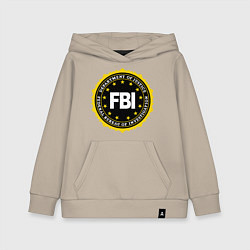 Толстовка детская хлопковая FBI Departament, цвет: миндальный