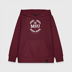 Толстовка детская хлопковая MSU, цвет: меланж-бордовый
