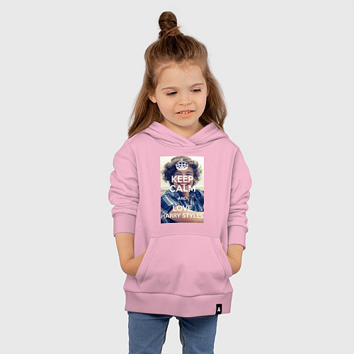 Детская толстовка-худи Keep Calm & Love Harry Styles / Светло-розовый – фото 4