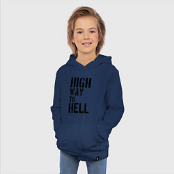 Толстовка детская хлопковая High way to hell, цвет: тёмно-синий — фото 2