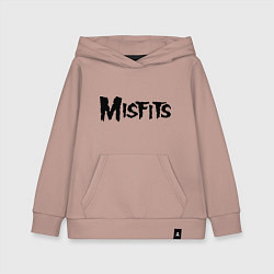 Толстовка детская хлопковая Misfits logo, цвет: пыльно-розовый