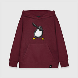 Толстовка детская хлопковая DAB Pinguin, цвет: меланж-бордовый