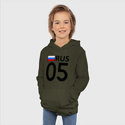 Толстовка детская хлопковая RUS 05 цвета хаки — фото 2