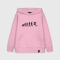 Толстовка детская хлопковая Футбольная эволюция, цвет: светло-розовый