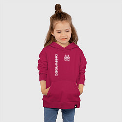 Толстовка детская хлопковая DISTURBED, цвет: маджента — фото 2