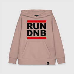 Толстовка детская хлопковая RUN DNB, цвет: пыльно-розовый