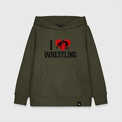 Детская толстовка-худи I love wrestling