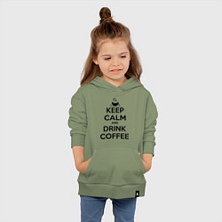 Толстовка детская хлопковая Keep Calm & Drink Coffee, цвет: авокадо — фото 2