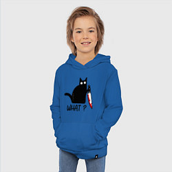 Толстовка детская хлопковая What cat, цвет: синий — фото 2
