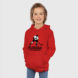 Толстовка детская хлопковая Russia: Hockey Champion, цвет: красный — фото 2
