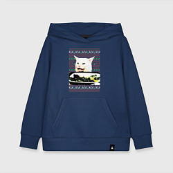 Толстовка детская хлопковая Woman Yelling at a Cat, цвет: тёмно-синий