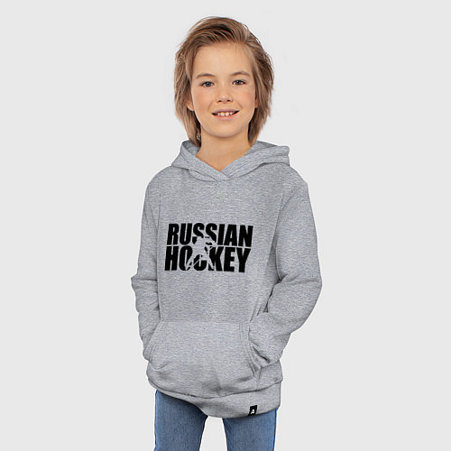 Детская толстовка-худи Russian Hockey / Меланж – фото 3