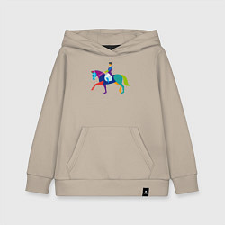 Толстовка детская хлопковая Всадник на коне, цвет: миндальный