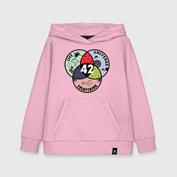 Толстовка детская хлопковая Life Universe Everything, цвет: светло-розовый