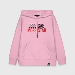 Толстовка детская хлопковая Less Gab, More Stab, цвет: светло-розовый