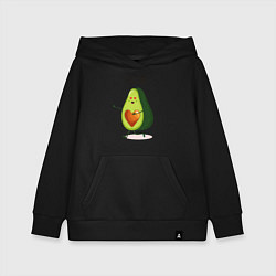 Толстовка детская хлопковая Аовокадо любовь, цвет: черный