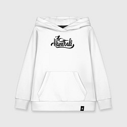 Толстовка детская хлопковая Handball lettering, цвет: белый