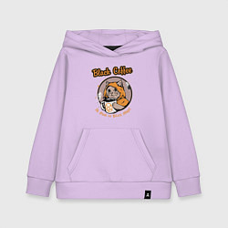 Толстовка детская хлопковая Black Coffee Cat, цвет: лаванда