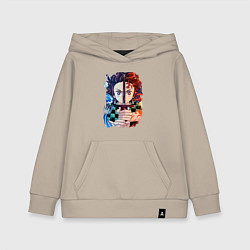 Толстовка детская хлопковая KIMETSU NO YAIBA, цвет: миндальный