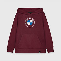 Толстовка детская хлопковая BMW LOGO 2020, цвет: меланж-бордовый