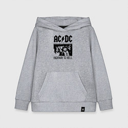 Толстовка детская хлопковая ACDC highway to hell, цвет: меланж