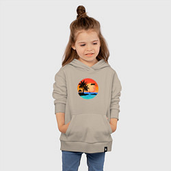 Толстовка детская хлопковая Закат на море, цвет: миндальный — фото 2