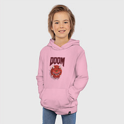 Толстовка детская хлопковая DOOM, цвет: светло-розовый — фото 2