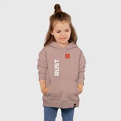 Толстовка детская хлопковая RUST, цвет: пыльно-розовый — фото 2